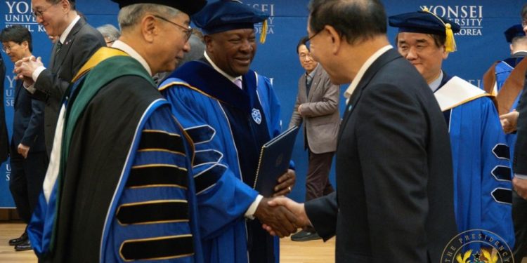 president mahama awarded an honorary doctorate by south koreas yonsei university