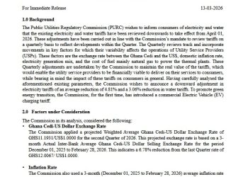 PURC cuts electricity and water tariffs from April 1 — here’s what you’ll pay