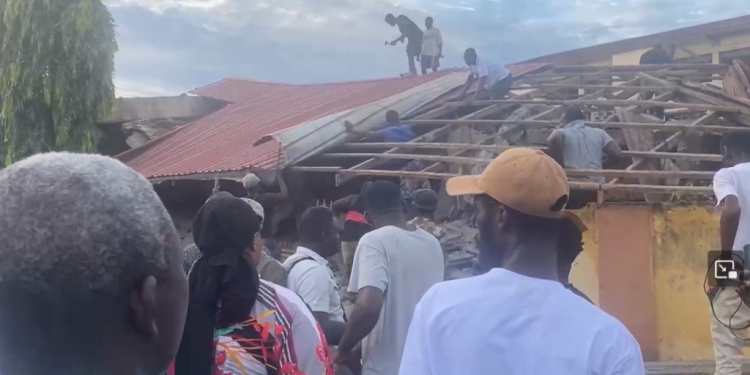 storey building collapses in accra new town people feared trapped
