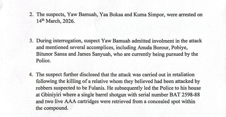 Three arrested over murder and assault at Gbiniyiri in Savannah Region 1 three arrested over murder and assault at gbiniyiri in savannah region