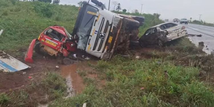 three vehicles collide at techiman tadieso junction on palm sunday several injured