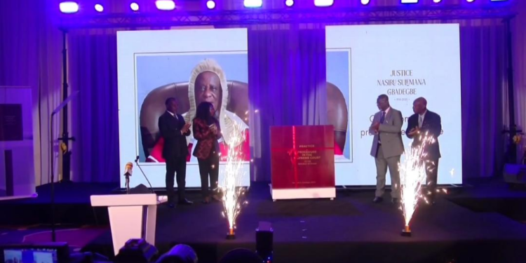 dr ayine describes late justice gbadegbes contribution as invaluable as family launches his book in accra