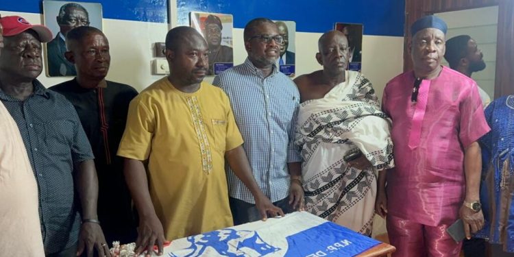 dr k b tandoh leads npp reorganisation in asunafo north with office equipment and refurbishment