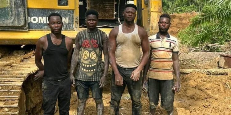 four foreigners three ghanaians arrested in illegal mining raid along boin river
