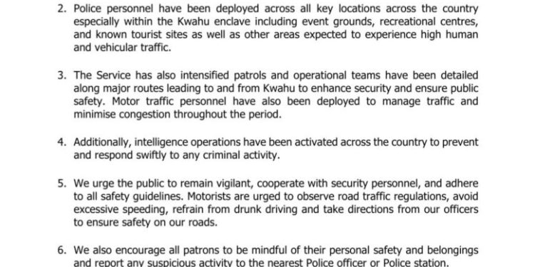 ghana police service strengthen security ahead of easter celebrations