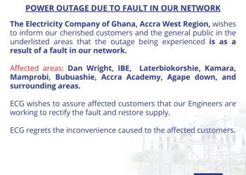 Power outage in Accra West and scheduled maintenance in Ashanti Region