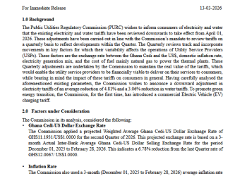 Utility tariffs drop from today as PURC announces electricity, water cuts