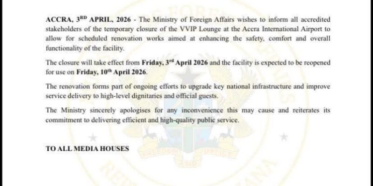 vvip lounge at accra international airport temporarily closed for renovation