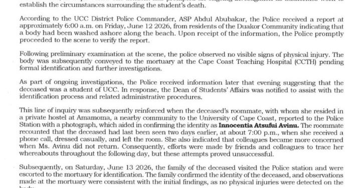 ucc opens internal probe into death of level 200 student