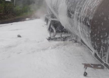 54,000-litre petrol tanker catches fire at Kawanpe on Tema-Buipe journey