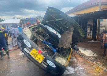 GNFS contains vehicle fire at Suhum Opra Mini Pub