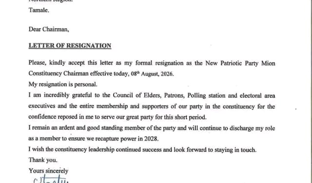 npp mion constituency chairman resigns