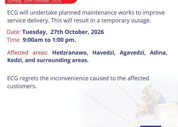 ECG schedules maintenance works across six regions from October 26 to 30