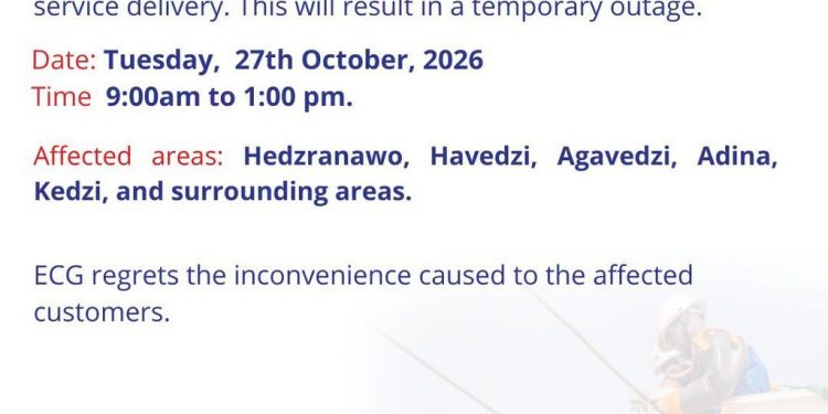 ecg schedules maintenance works across six regions from october 26 to 30